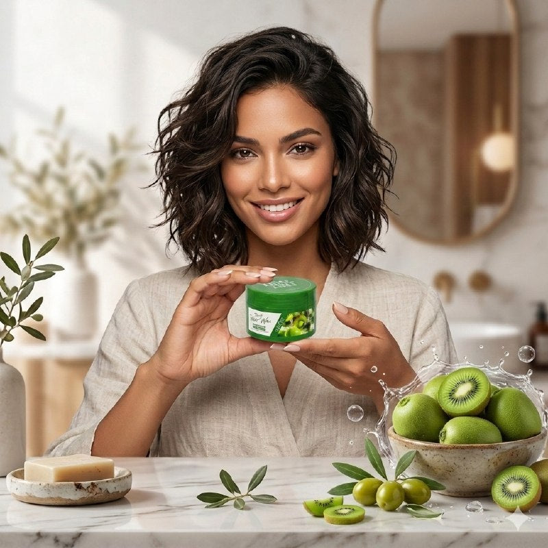 CERA PARA EL CABELLO MOLDEQADORA Y FIJADORA DE FRUTAS CON AROMA A OLIVIAS Y KIWI SADOER 100G