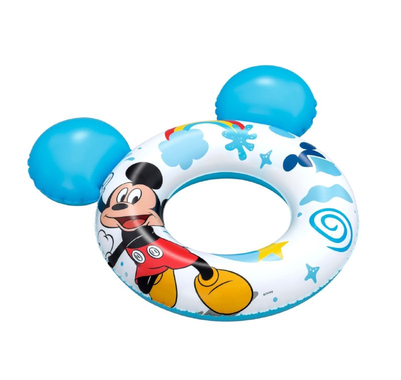 FLOTADOR INFLABLE EN FORMA CIRCULAR DE MICKEY MOUSE CON OREJAS BESTWAY 74X76CM