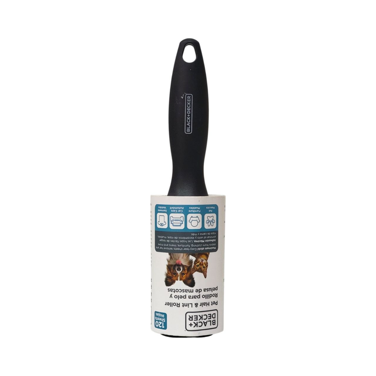 LIMPIADOR RODILLO PARA PELO Y PELUSA DE MASCOTAS 120 HOJAS BLACK+DECKER 22CM