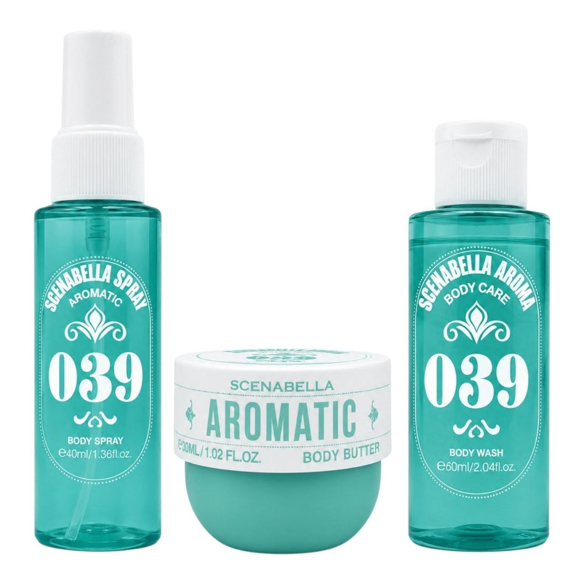 SET SCENABELLA AROMATIC JOURNEY 039 BODY SPRAY 40ML CREMA CORPORAL 30ML GEL DE DUCHA 60ML (M) (AROMA SIMILAR A SOL DE JANEIRO CHEIROSA 39)