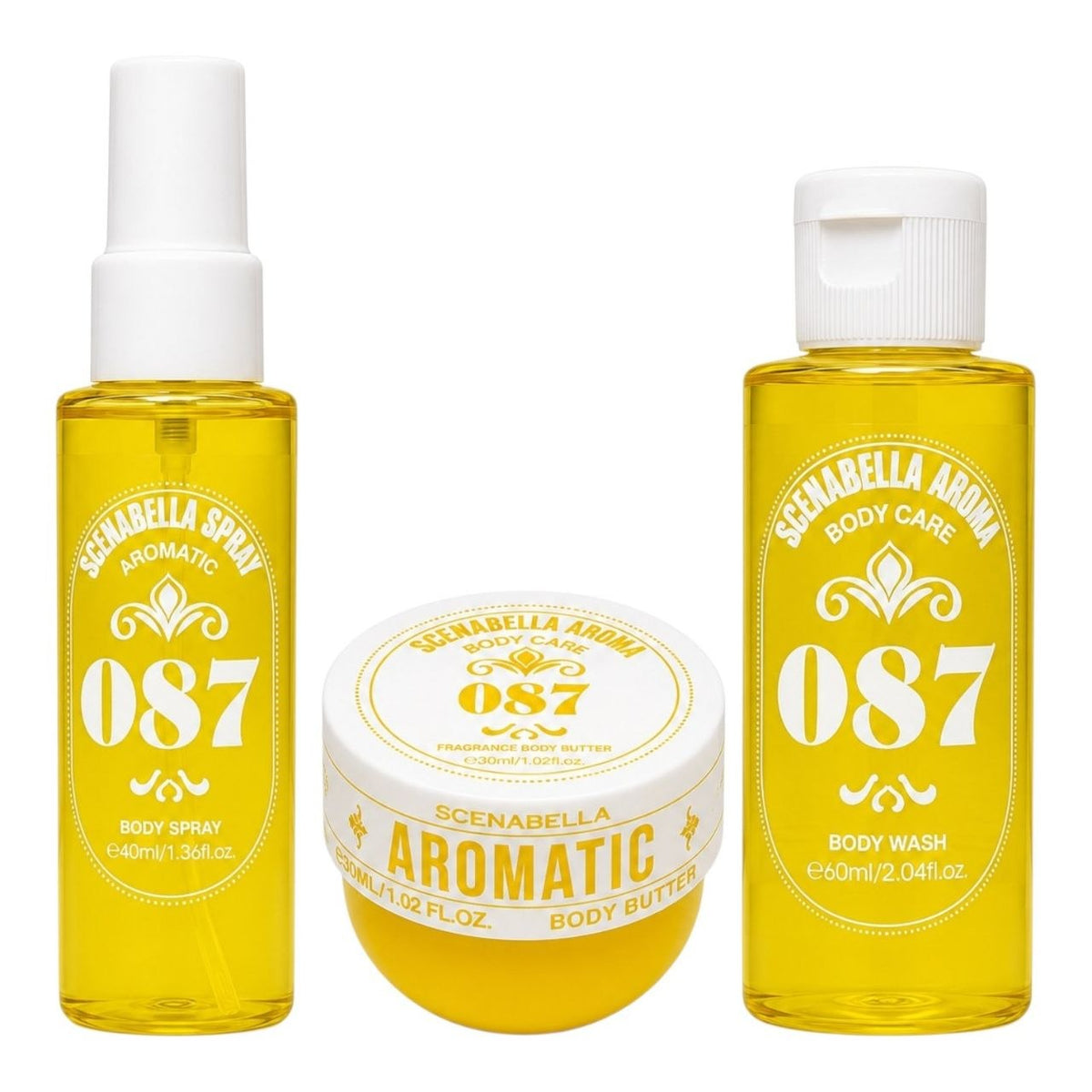 SET SCENABELLA AROMATIC JOURNEY 087 BODY SPRAY 40ML CREMA CORPORAL 30ML GEL DE DUCHA 60ML (M) (AROMA SIMILAR A SOL DE JANEIRO CHEIROSA 87)