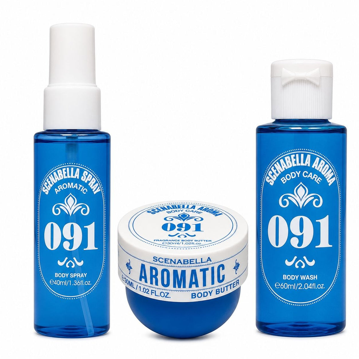 SET SCENABELLA AROMATIC JOURNEY 091 BODY SPRAY 40ML BODY SPRAY 40ML CREMA CORPORAL 30ML GEL DE DUCHA 60ML (M) (AROMA SIMILAR A SOL DE JANEIRO CHEIROSA 91)