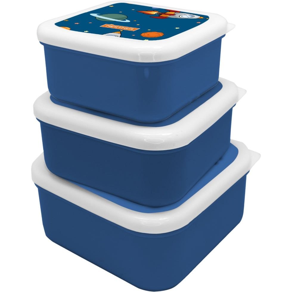 SET DE RECIPIENTES PANAS PARA ALIMENTOS HERMETICOS CON DISEÑO DE ESPACIO 3PCS NERTHUS