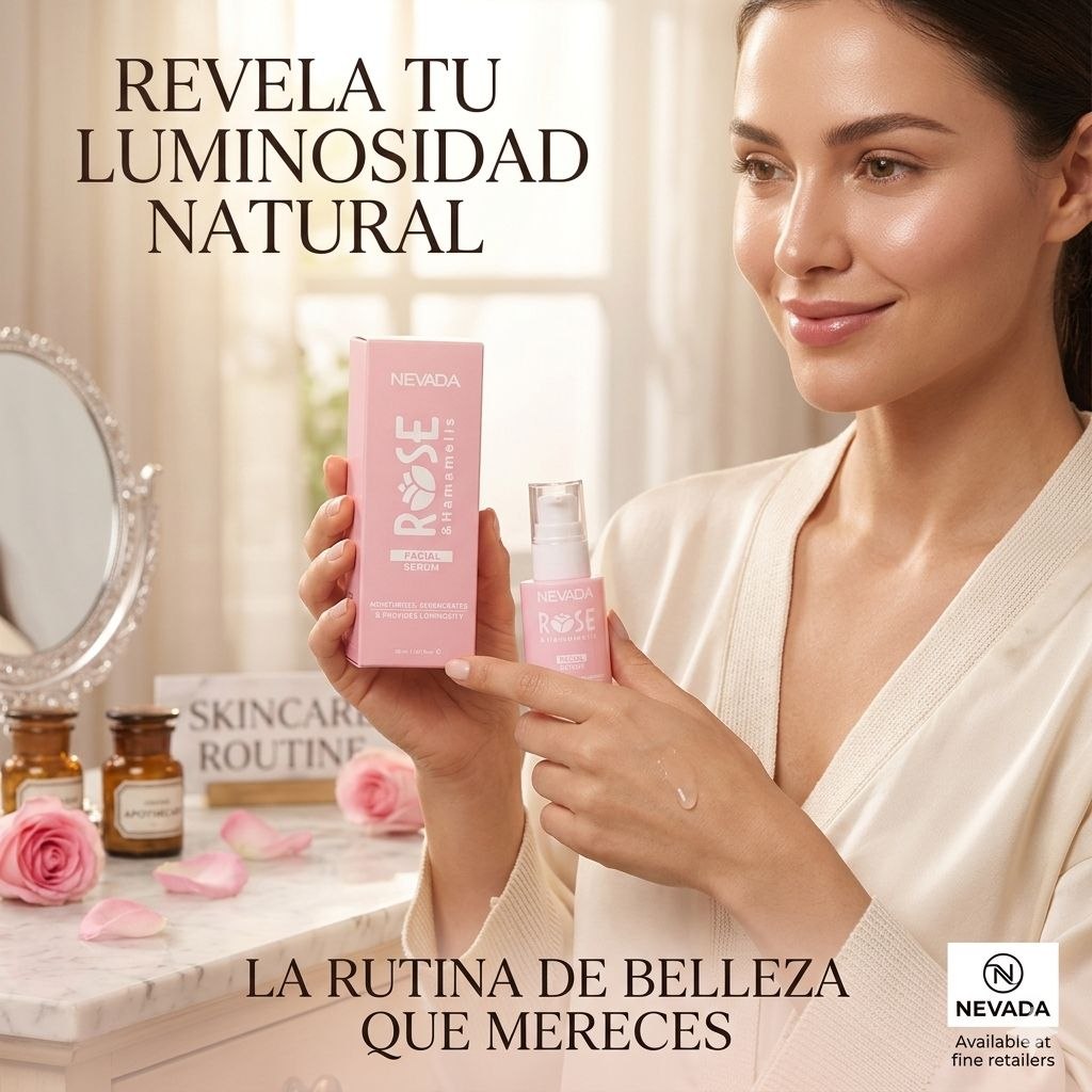 SUERO FACIAL HIDRATANTE Y REGENERADOR CON EXTRACTO DE ROSAS Y HAMAMELIS NEVADA 30ML