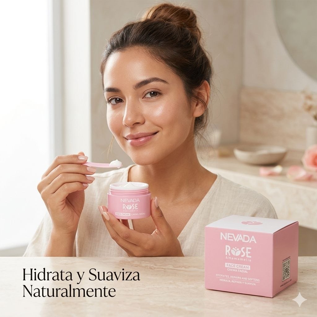 CREMA FACIAL HIDRATANTE Y REPARADORA CON EXTRACTO DE ROSAS Y HAMAMELIS NEVADA 50G