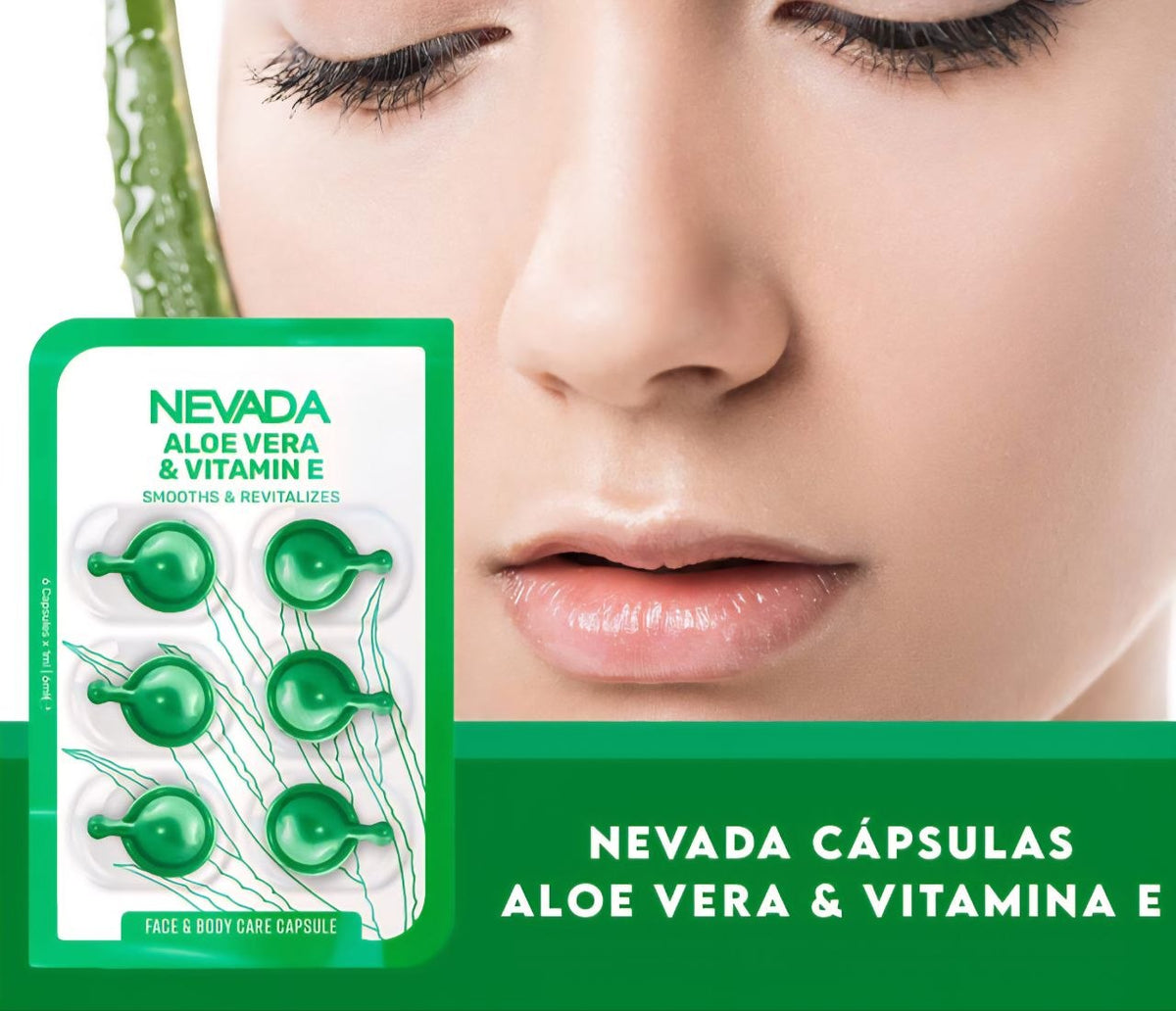 SUERO FACIAL Y CORPORAL EN CAPSULAS REVITALIZANTE CON ALOE VERA Y VITAMINA E 6UND NEVADA