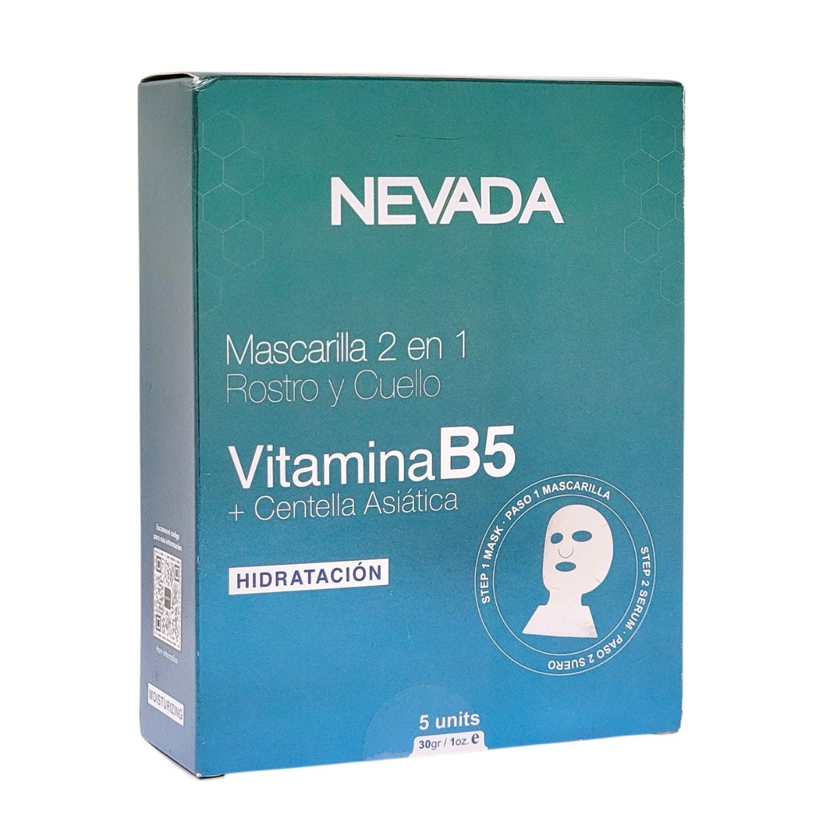 MASCARILLA PARA ROSTRO Y CUELLO HIDRATANTE Y REPARADORA CON PANTENOL Y EXTRACTO DE CENTELLA ASIATICA NEVADA 30G
