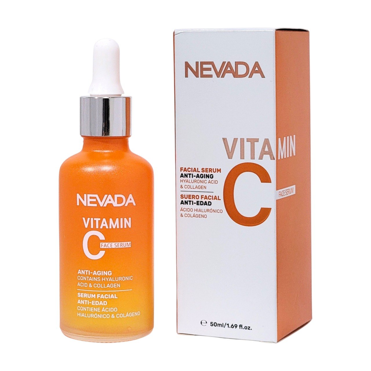 SUERO FACIAL ANTIEDAD CON VITAMINA C ACIDO HIALURONICO Y COLAGENO NEVADA 50ML