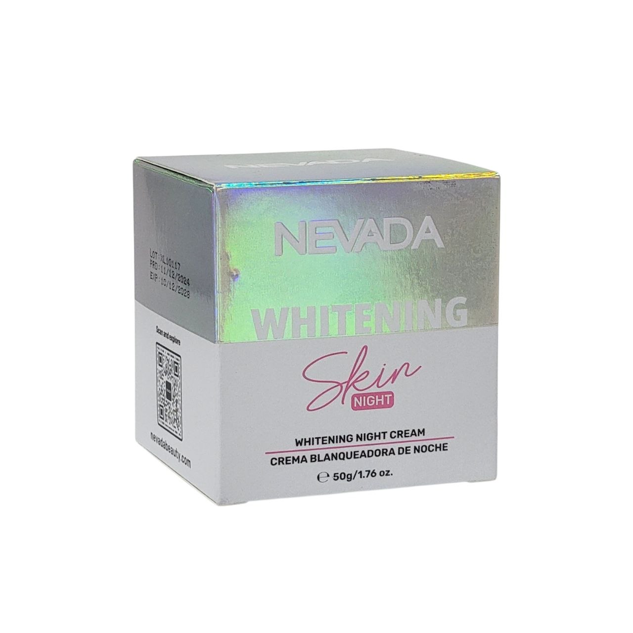 CREMA FACIAL BLANQUEADORA DE NOCHE ANTIMANCHAS CON NIACINAMIDA Y ARBUTINA NEVADA 50G