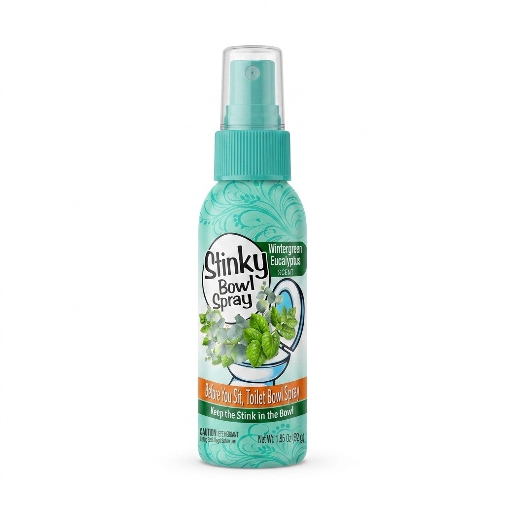 SPRAY BLOQUEADOR DE OLORES PARA EL INODORO AROMA A MENTA Y EUCALIPTO STINKY BOWL 55ML