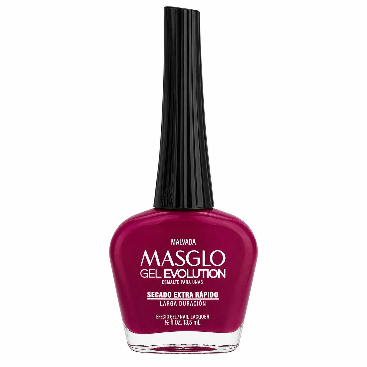 ESMALTE DE UÑAS CON EFECTO GEL DE SECADO EXTRA RÁPIDO MASGLO GEL EVOLUTION PASO 2 "ESTILO MALVADA" 13.5 ML