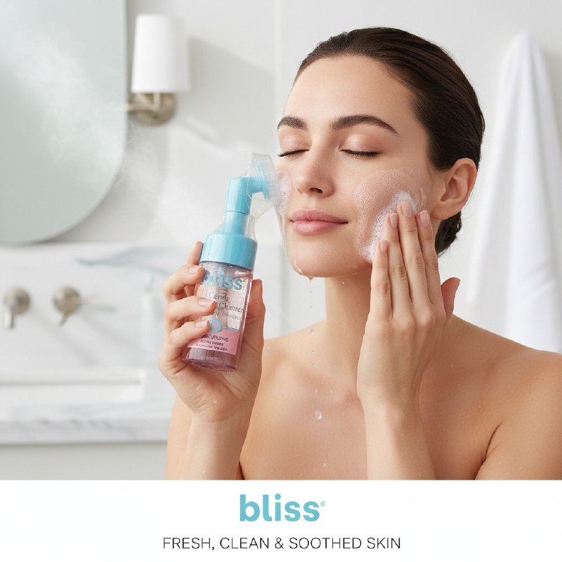 LIMPIADOR FACIAL ESPUMOSO SUAVE CON CEPILLO DE SILICONA HUMECTANTE E HIDRATANTE BLISS 100ML