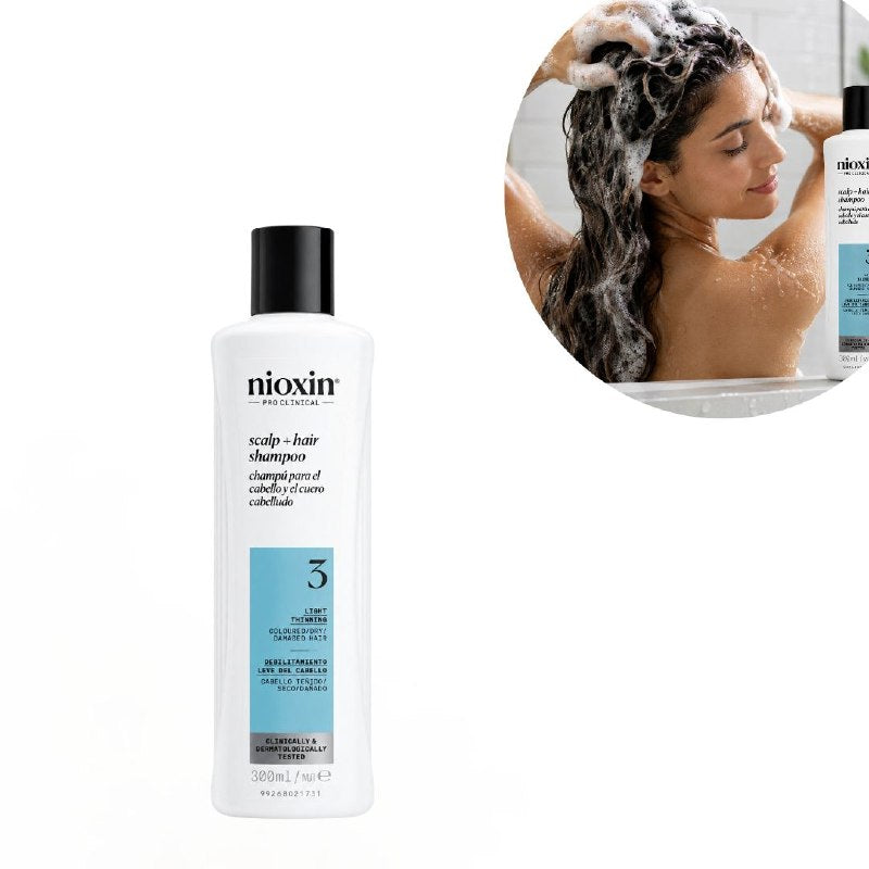SHAMPOO PURIFICANTE, PROTECTOR DE COLOR Y DENSIFICADOR PARA CABELLO TEÑIDO NIOXIN 300ML