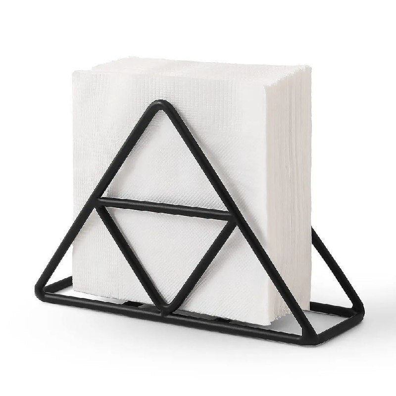 SERVILLETERO ORGANIZADOR CAJA DE ALMACENAMIENTO TRIANGULAR METALICO COLOR NEGRO