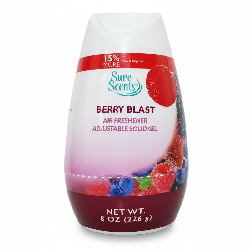 AMBIENTADOR AROMATIZANTE DE GEL SOLIDO DE EXPLOSION DE BAYAS SURE SCENTS 226G