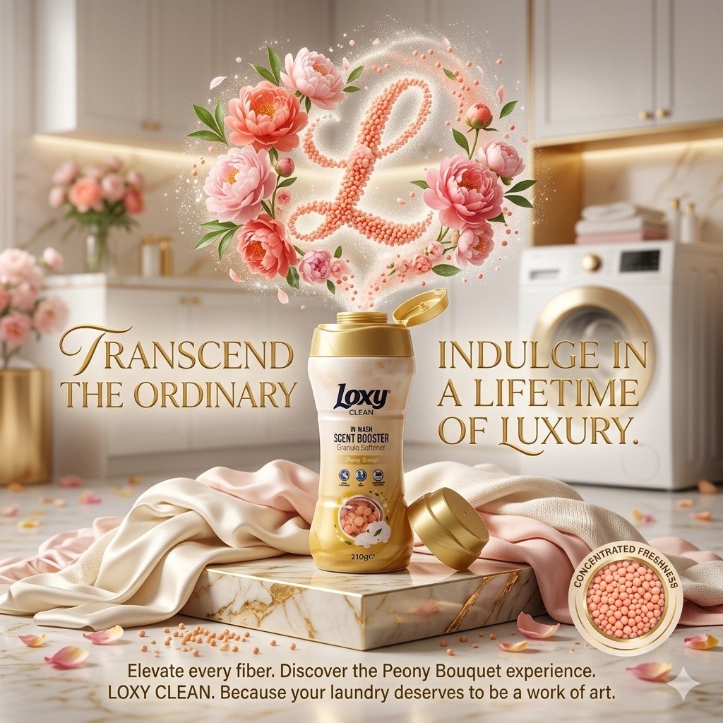PERLAS DE AROMA Y SUAVIZANTE PARA LAVADO RAMO DE PEONÍA LOXY CLEAN 210G