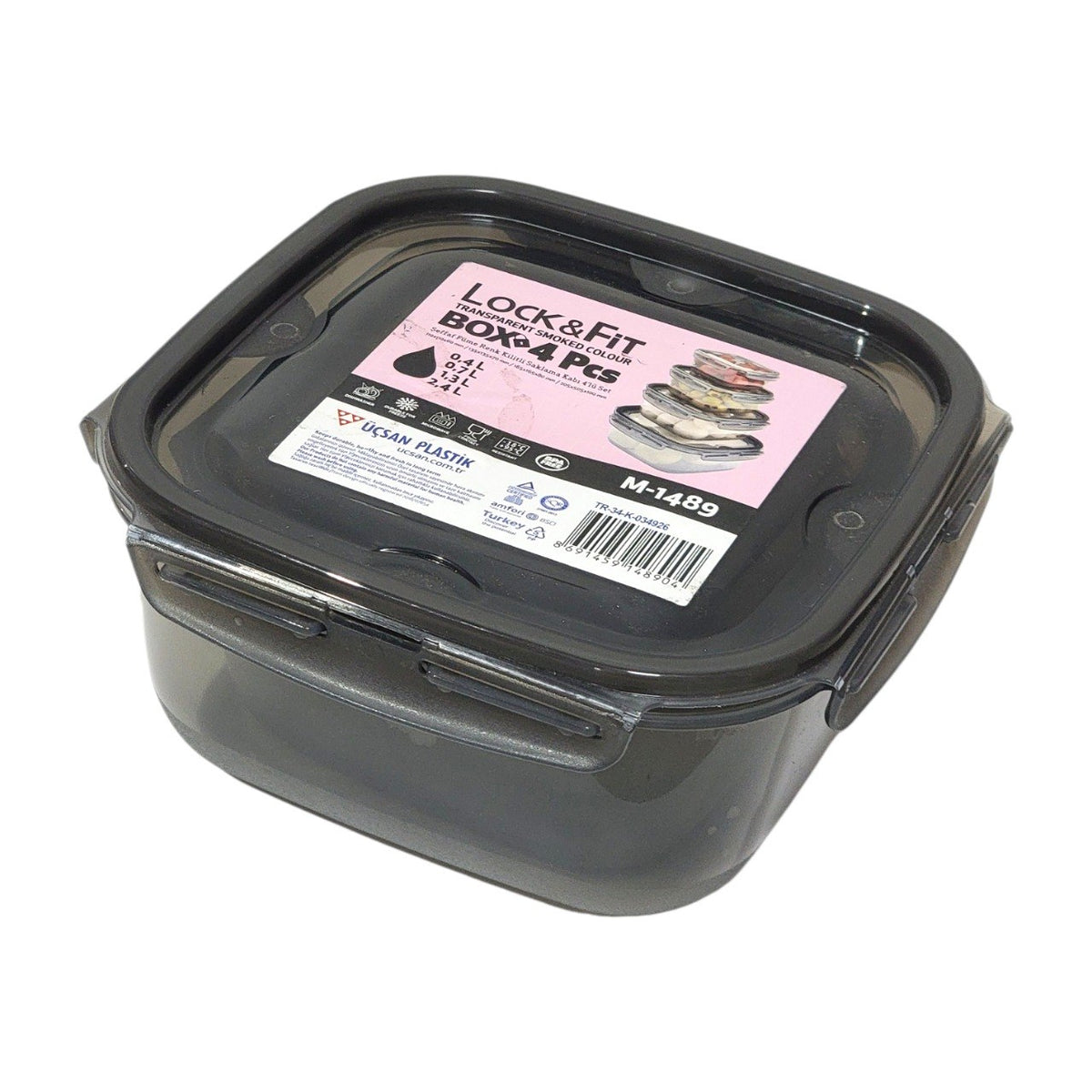 SET DE RECIPIENTES PANAS PARA ALIMENTOS 4PCS DIFERENTES TAMAÑOS LOCK&FIT