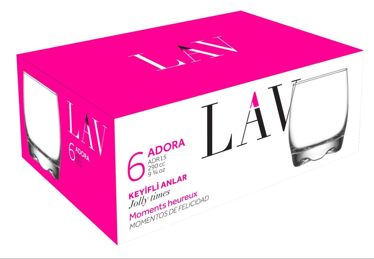 SET DE VASOS DE VIDRIO ELEGANTES Y MODERNOS 6PCS LAV 273ML