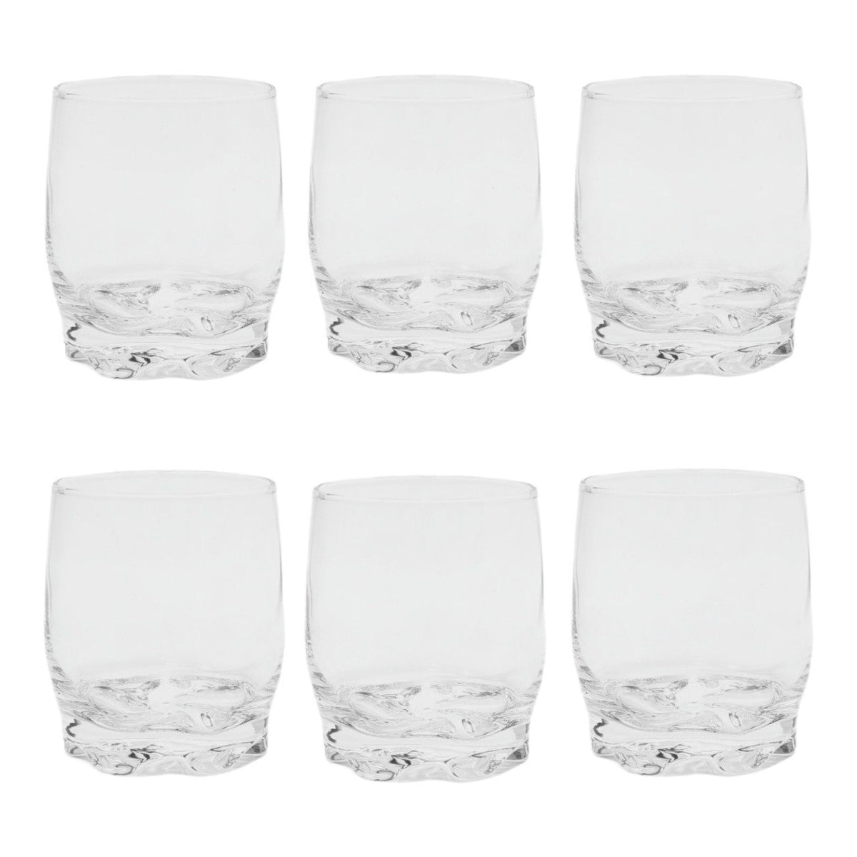 SET DE 6 VASOS BAJOS DE VIDRIO DE ALTA RESISTENCIA Y ELEGANTES LAV 9OZ
