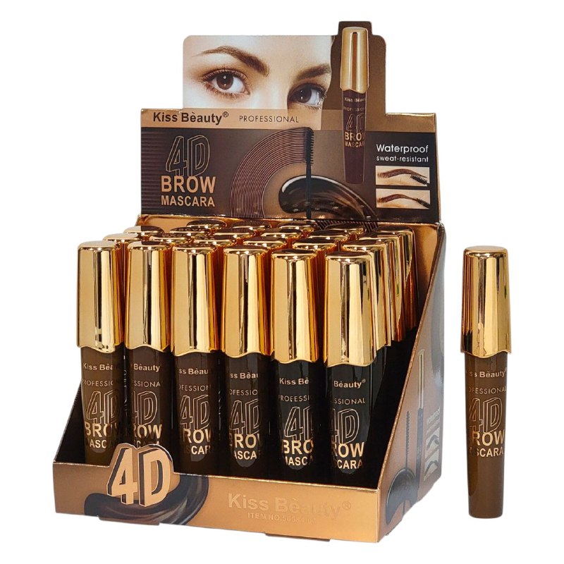RIMEL PARA CEJAS 4D RESISTENTE AL AGUA KISS BEAUTY 15ML