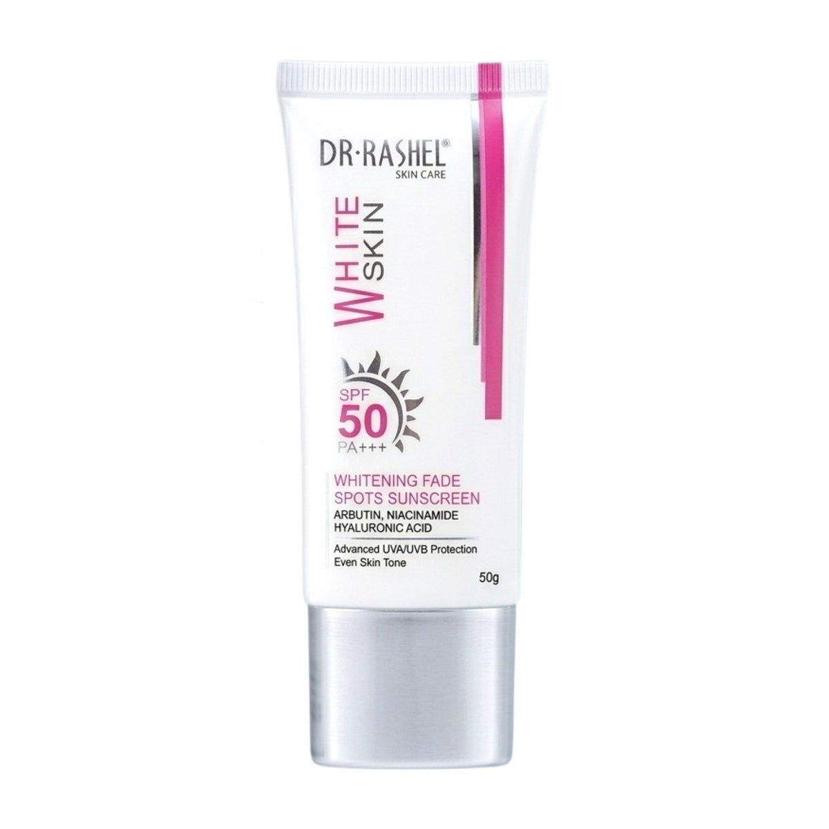 PROTECTOR SOLAR ACLARANTE Y ANTIMANCHAS CON NIACINAMIDA Y VITAMINA A SPF50 PA+++ DR RASHEL 50G