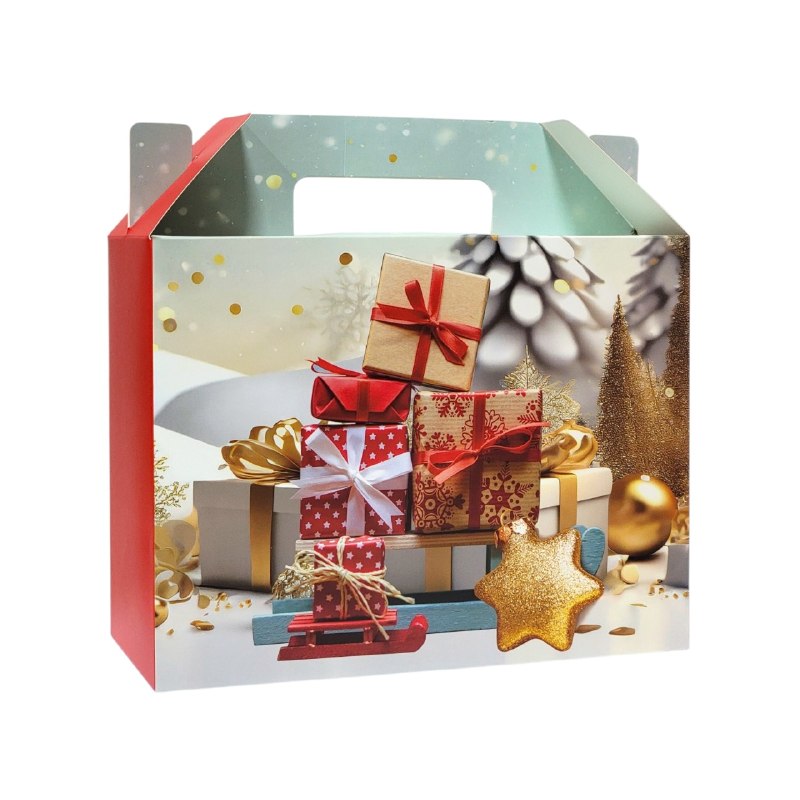 CAJA DE REGALO NAVIDEÑA MEDIANA 12X20X26CM