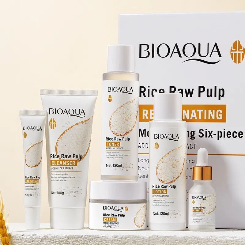 SET TRATAMIENTO FACIAL ACLARANTE E HIDRATANTE A BASE DE EXTRACTO DE ARROZ BIOAQUA 6UND