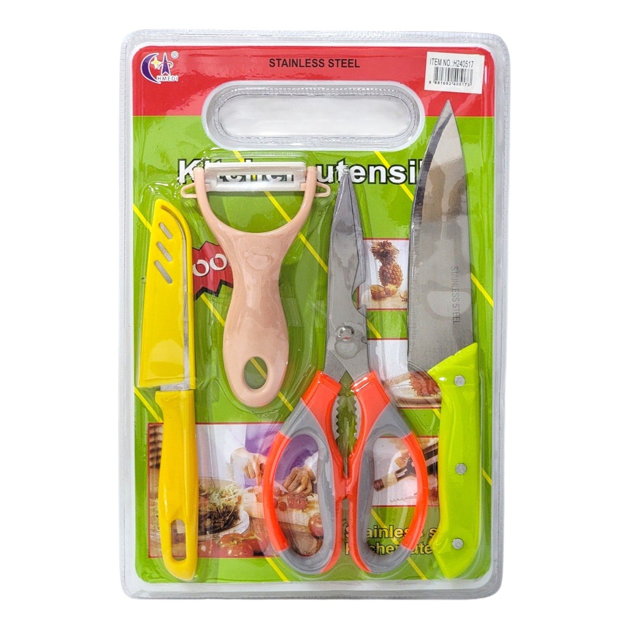 SET DE CUCHILLOS Y ACCESORIOS DE COCINA DE ACERO INOXIDABLE 5PCS HMEDI