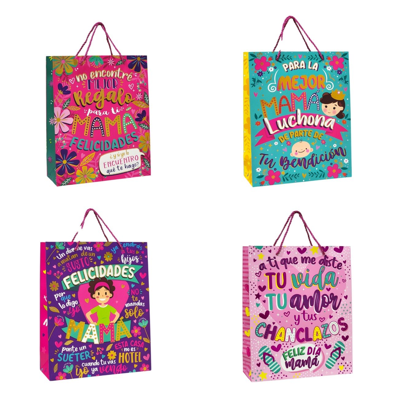 BOLSA DE REGALO PARA MAMA MEDIANA 32X26X10CM