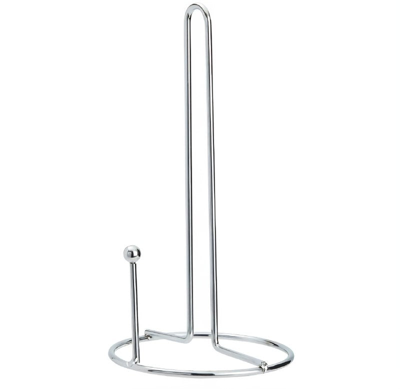 SOPORTE VERTICAL PARA PAPEL DE COCINA DE ACERO INOXIDABLE Y ACABADO PLATEADO 32CM