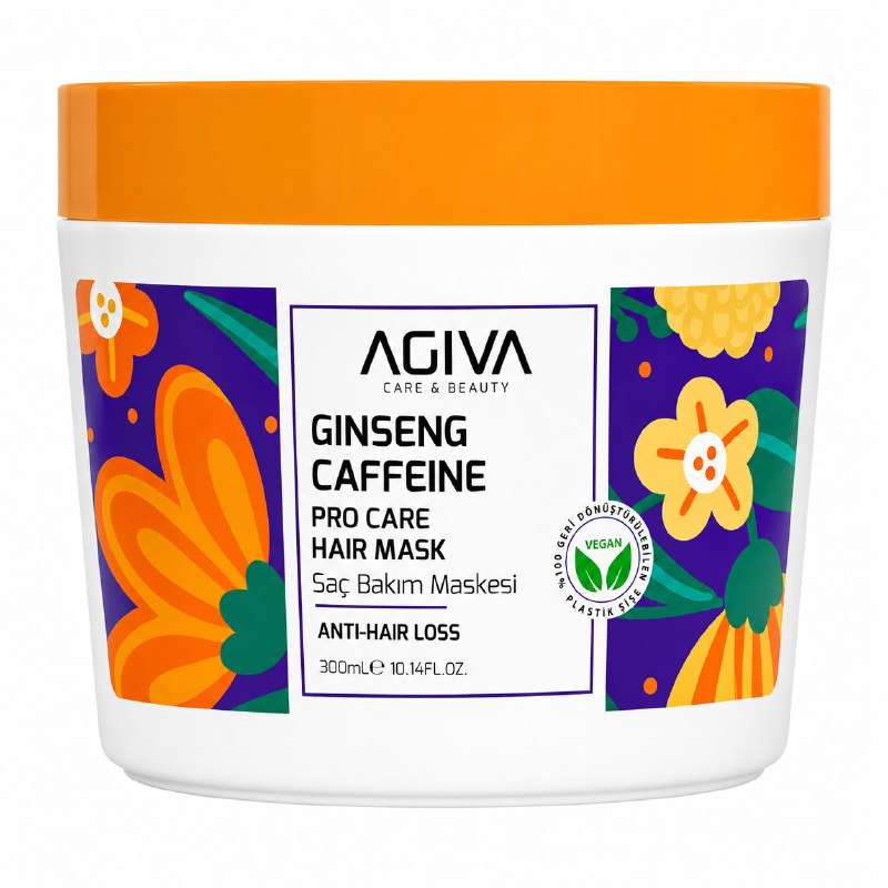 MASCARILLA CAPILAR NUTRITIVA Y FORTALECEDORA DE EXTRACTO DE GINSENG Y CAFEINA AGIVA 300ML