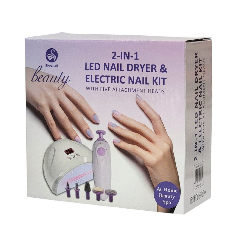 LAMPARA PARA UÑAS UV LED 2 EN 1 SECADOR DE UÑAS LED Y TALADRO ELECTRICO DE UÑAS SHOWELL BEAUTY