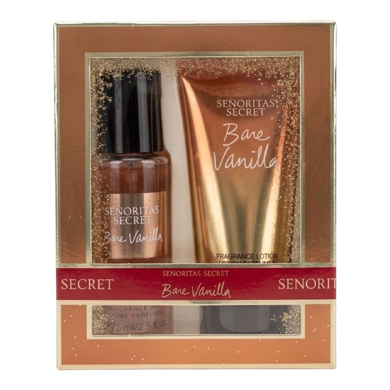 SET SENORITAS SECRET BARE VANILLA SPLASH 75ML CREMA CORPORAL 75ML (M) (AROMA SIMILAR VS BARE VANILLA)