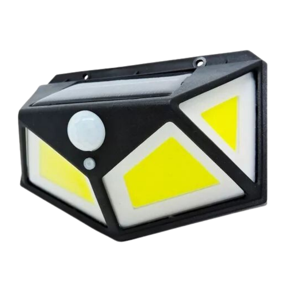LUZ LED, LÁMPARA SOLAR CON SENSOR DE MOVIMIENTO lampara 100 led tiempo de encendido 8-10 horas brillo 700lm