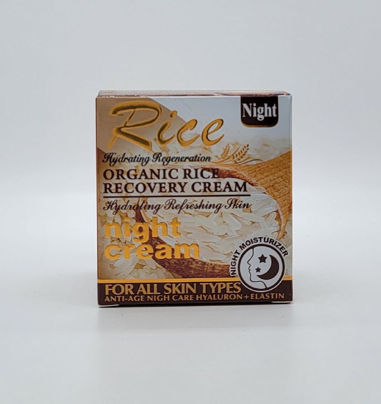 CREMA FACIAL DE NOCHE REPARADORA DE ARROZ ORGANICA BLANQUEADORA RICE 55G