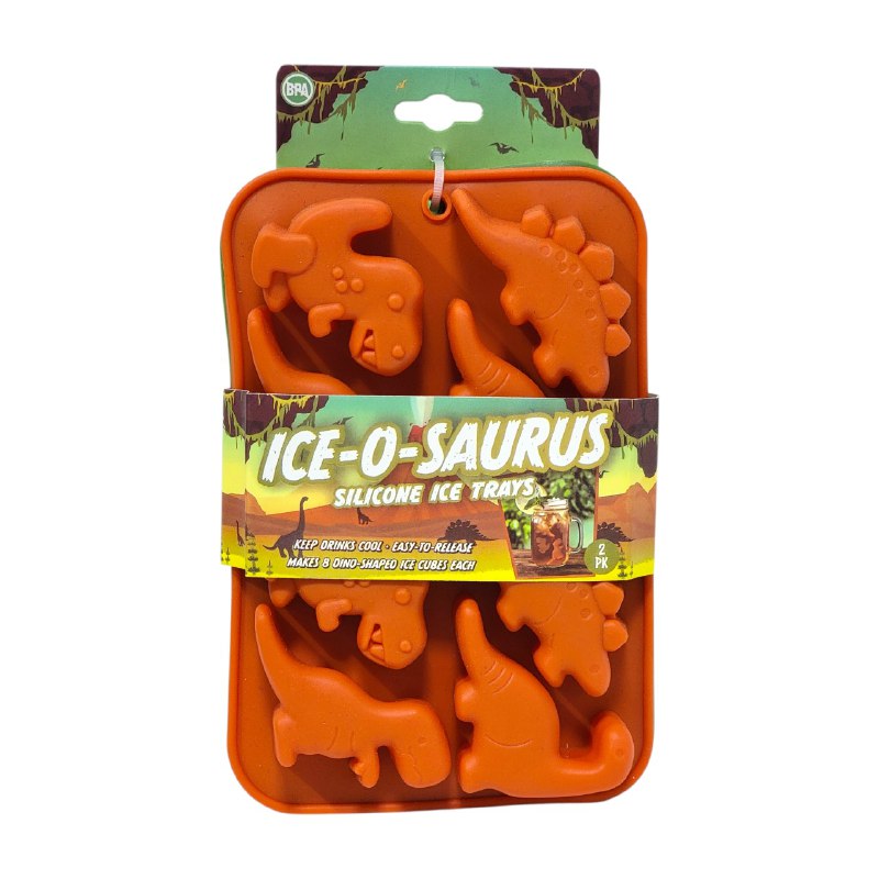 MOLDE PARA HACER HIELOS DE SILICONA EN FORMA DE DINOSAURIOS ICE 13X19CM 2UND