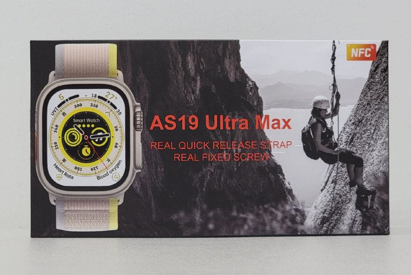 SMARTWATCH RELOJ INTELIGENTE CORREA DE LIBERACION RAPIDA, TORNILLO FIJO REAL AS19 ULTRA MAX