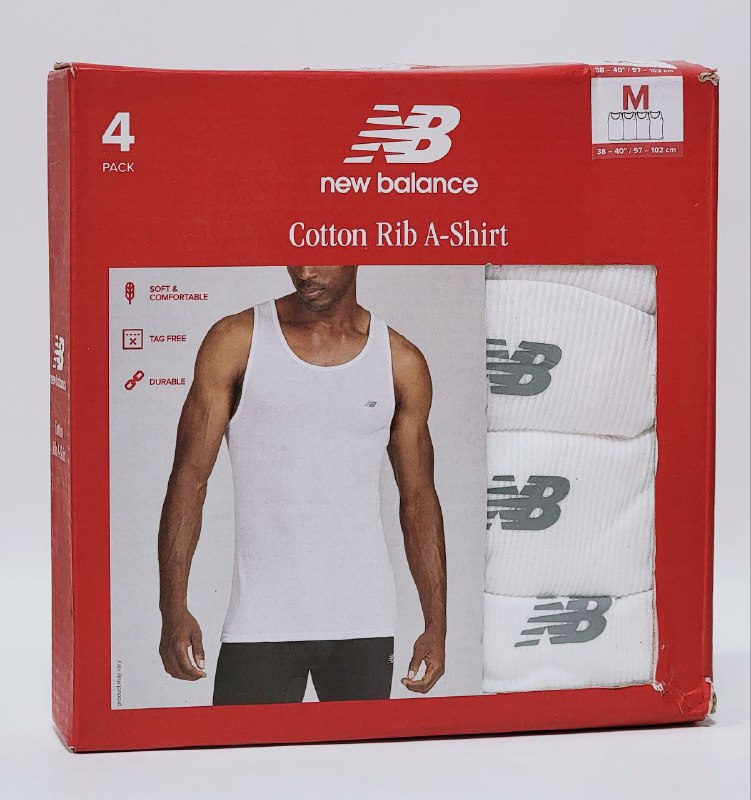CAMISETA SIN MANGAS PARA CABALLERO ALGODON ACANALADO NEW BALANCE 4UND M