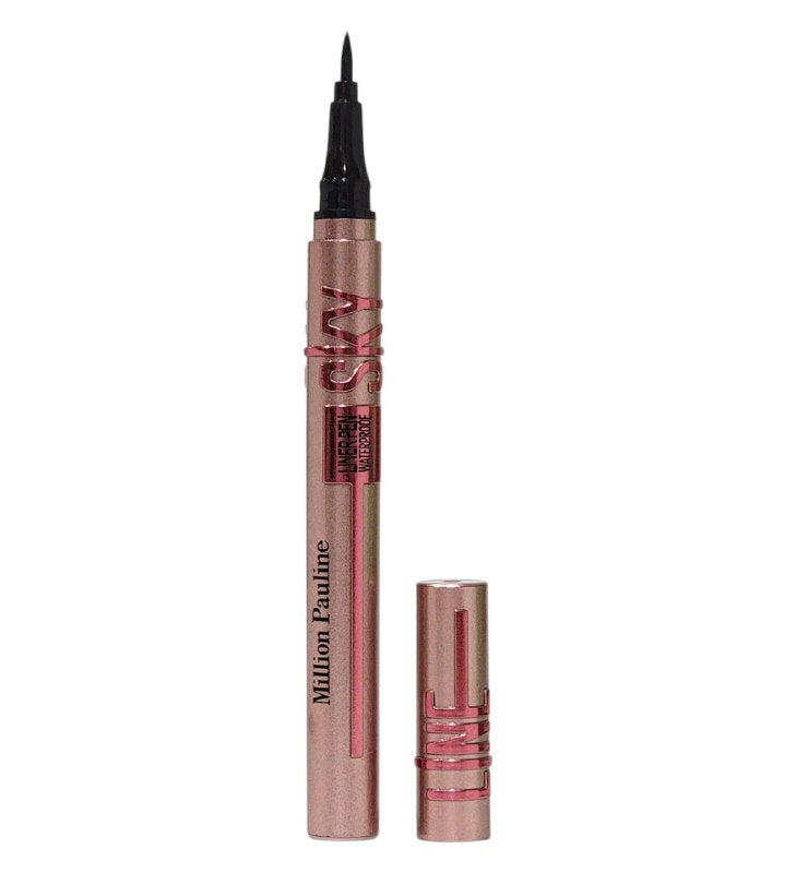 DELINEADOR DE OJOS EN LAPIZ, DUPE MAYBELLINE SKY HIGH RESISTENTE AL AGUA, DISEÑO MODERNOZ ELEGANTE, TEXTURA SEDOSA, BRILLO SATURADO EFECTO OJOS GRANDES MILLION PAULINE LINE SKY 1ML