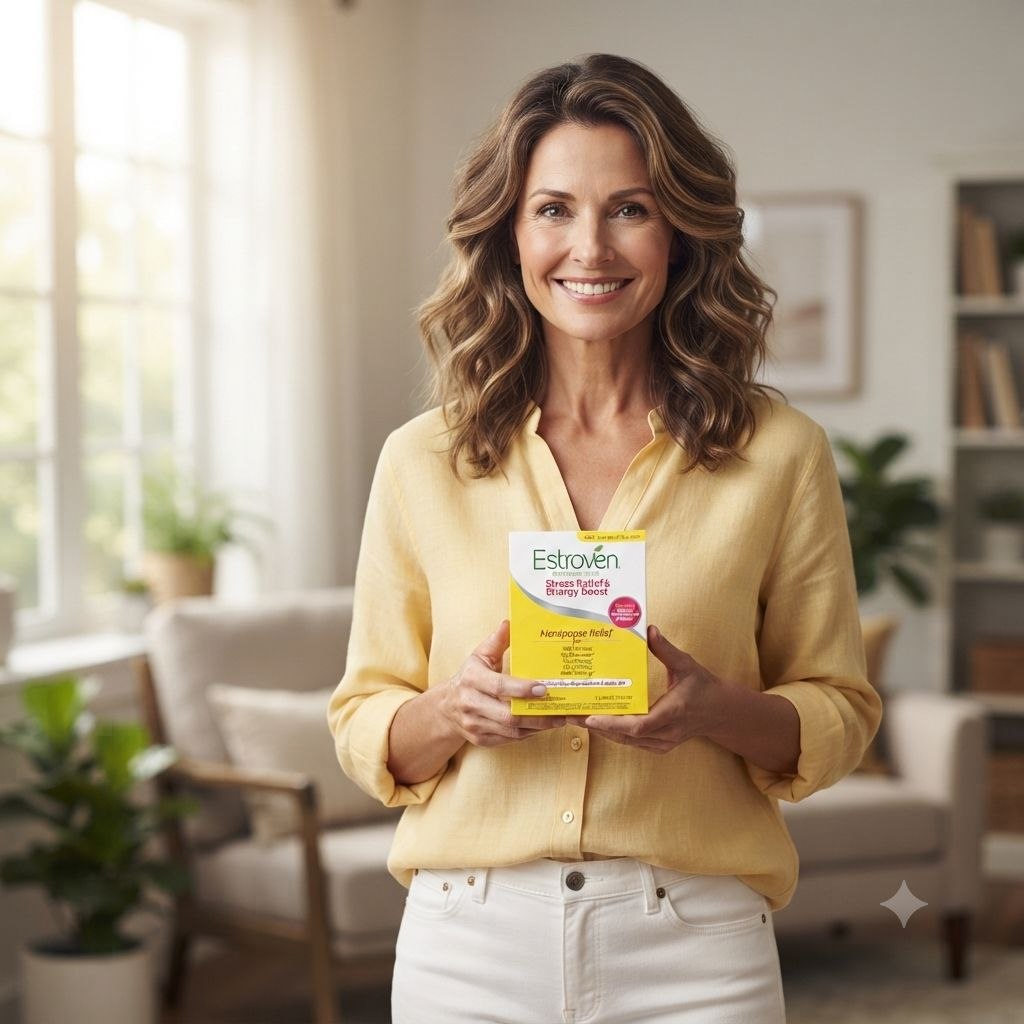SUPLEMENTO NATURAL ENERGY & STRESS ALIVIO DE LA MENOPAUSIA, ALIVIO DEL ESTRÉS Y AUMENTO DE ENERGÍA ESTROVEN 28 CÁPSULAS