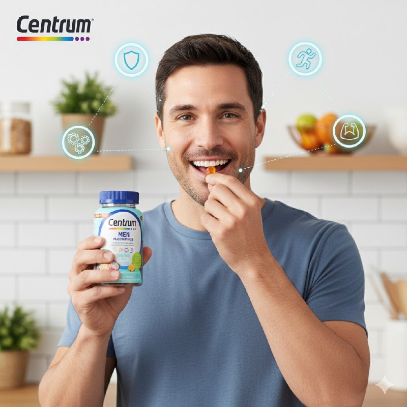 VITAMINAS EN GOMITAS PARA HOMBRE PARA LA INMUNIDAD, ENERGIA Y METABOLISMO CENTRUM 100UND