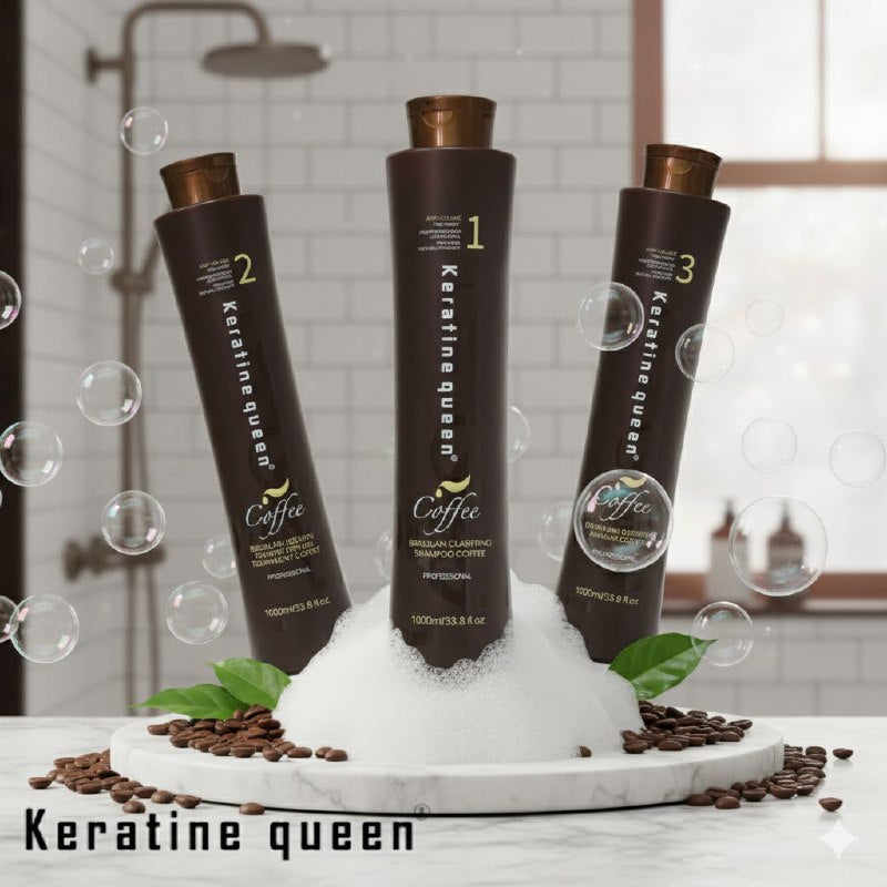 SHAMPOO BRASILEÑO ACLARANTE CON EXTRACTO DE CAFE Y QUERATINA KERATIN QUEEN PASO 1 1000ML
