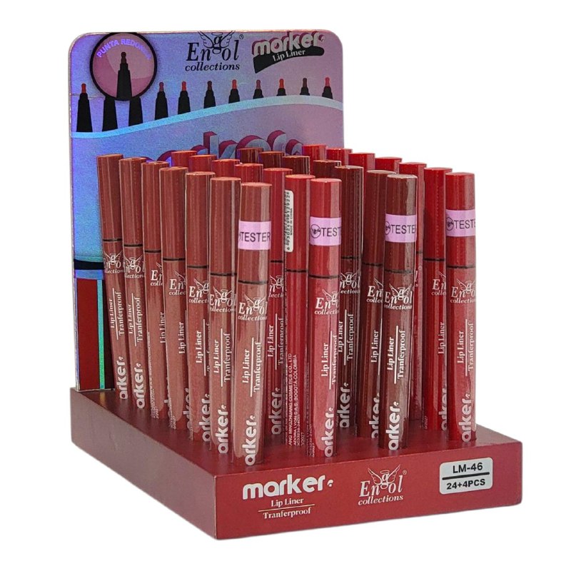 BRILLO LABIAL EN MARCADOR DELINEADOR DE LABIOS, CONTORNEA Y RELLENA LOS LABIOS, LARGA DURACION ENGOL COLLECTIONS 0.5ML