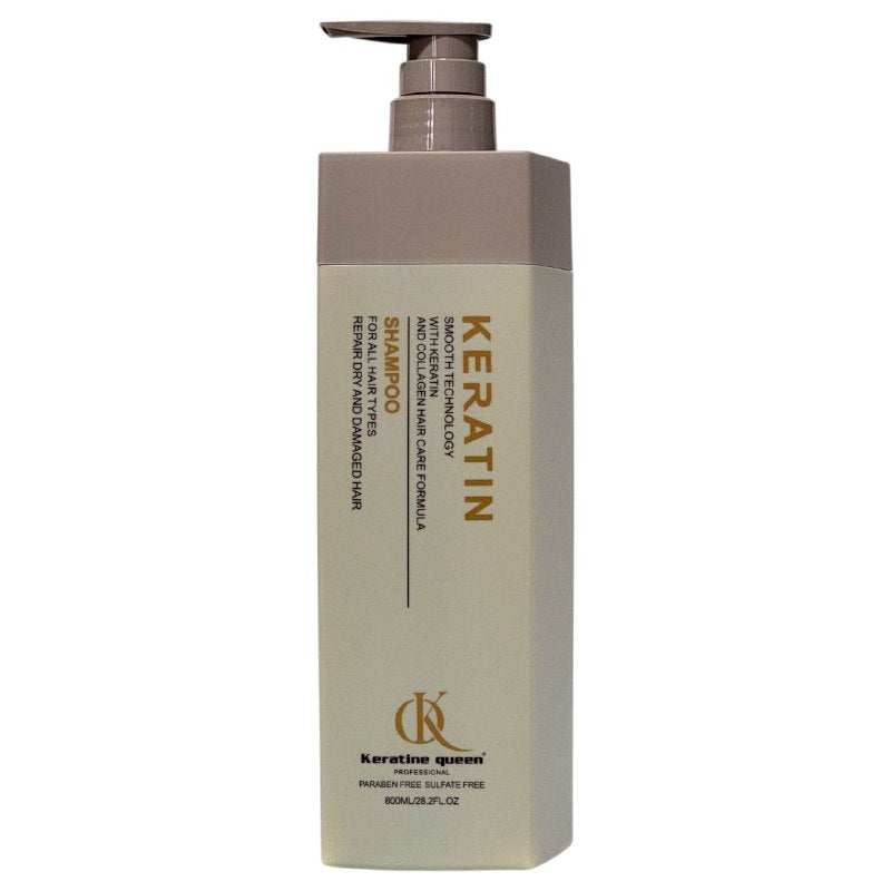 SHAMPOO PARA EL CABELLO CON COLAGENO Y QUERATINA QUE MEJORA EL CUERO CABELLUDO Y PROMUEVE EL CRECIMIENTO DEL CABELLO, REDUCE LA CAIDA Y FORTALECE LAS RAICES KERATINE QUEEN 800ML