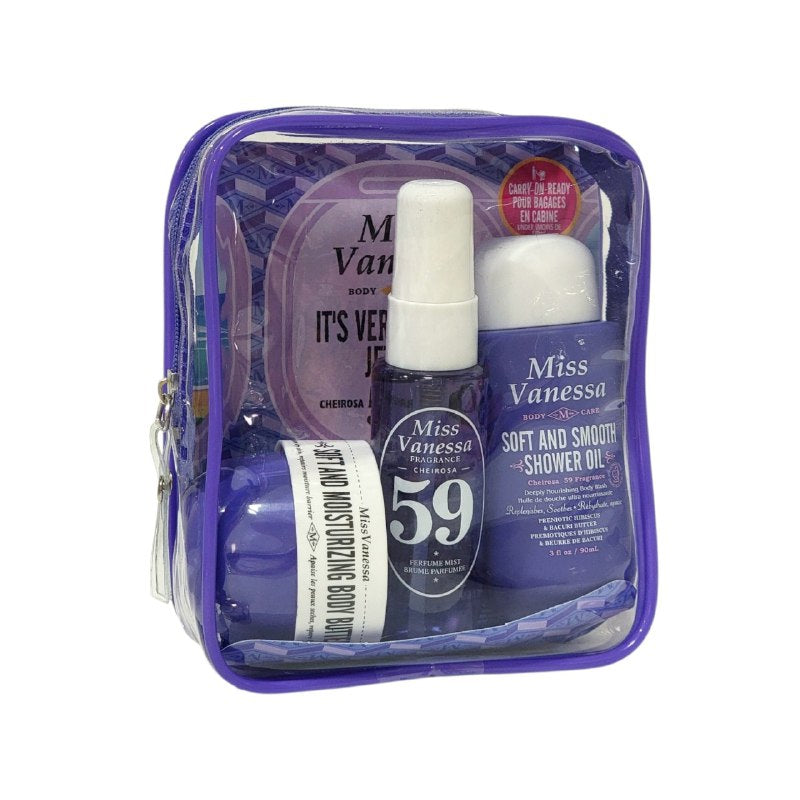SET DE CUIDADO CORPORAL GEL DE DUCHA CREMA CORPORAL Y SPLASH CHEIROSA 59 MISS VANESSA