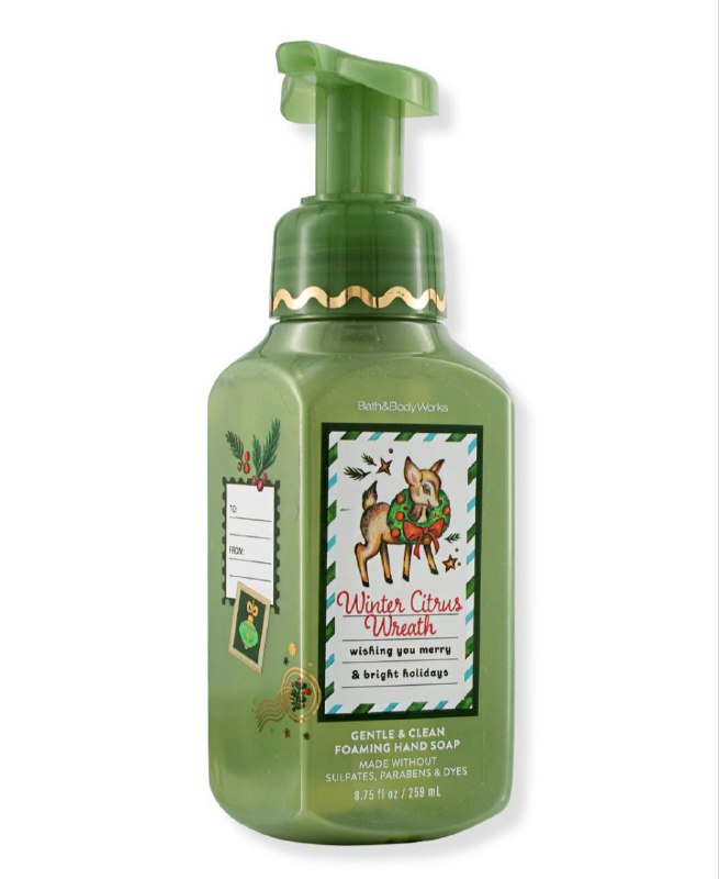 BATH & BODY WORKS JABON DE MANOS SUAVE Y LIMPIO WINTER CITRUS WREATH 259ML