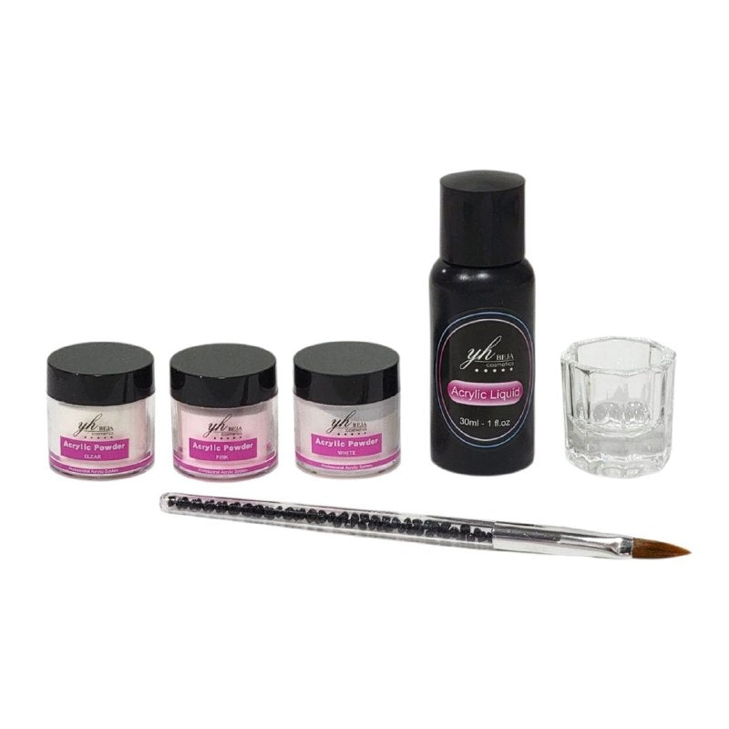 KIT PROFESIONAL DE UÑAS ACRILICAS YH BEJA 30ML