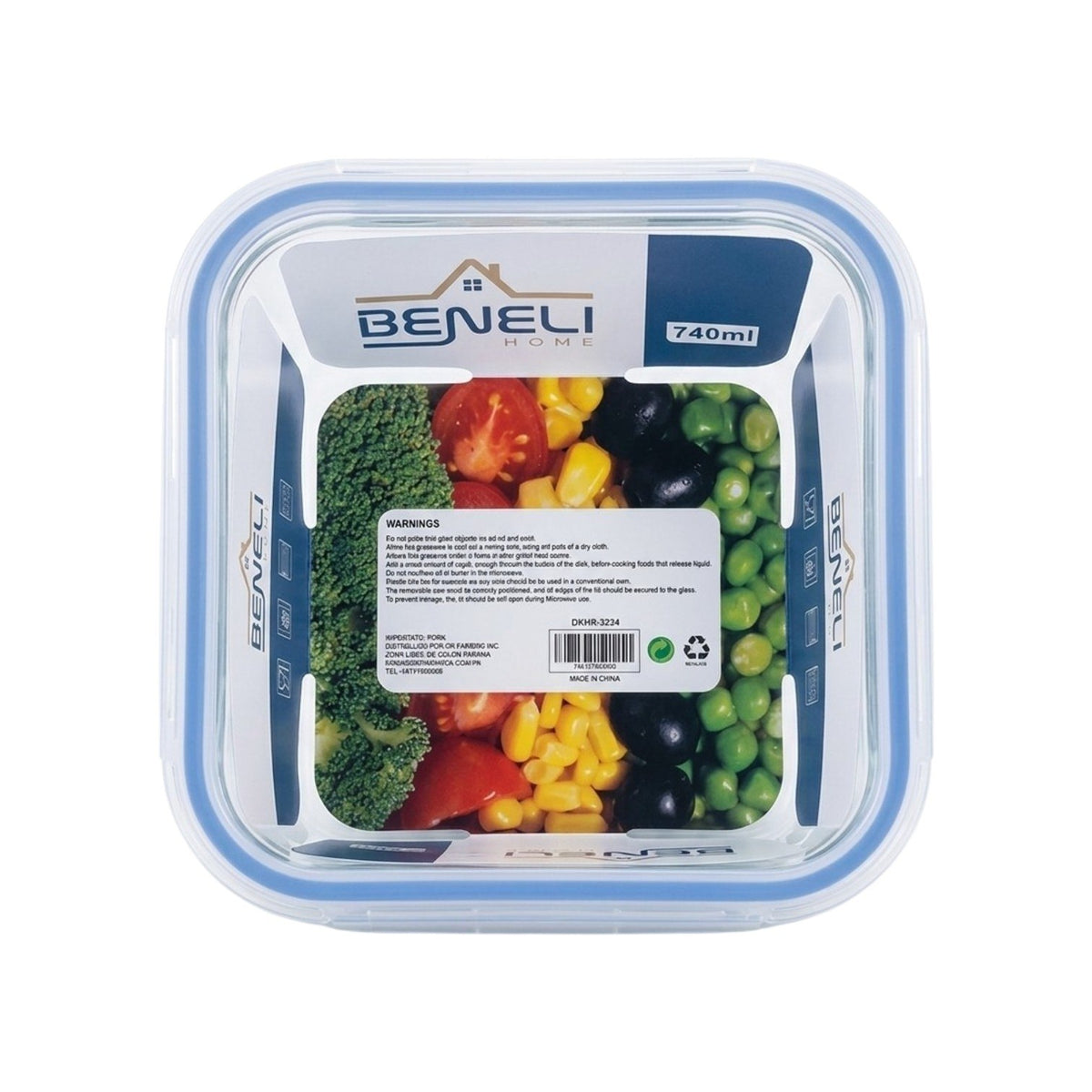 RECIPIENTE DE VIDRIO DE ALMACENAMIENTO Y TRANSPORTE DE COMIDAS BENELI HOME 740ML