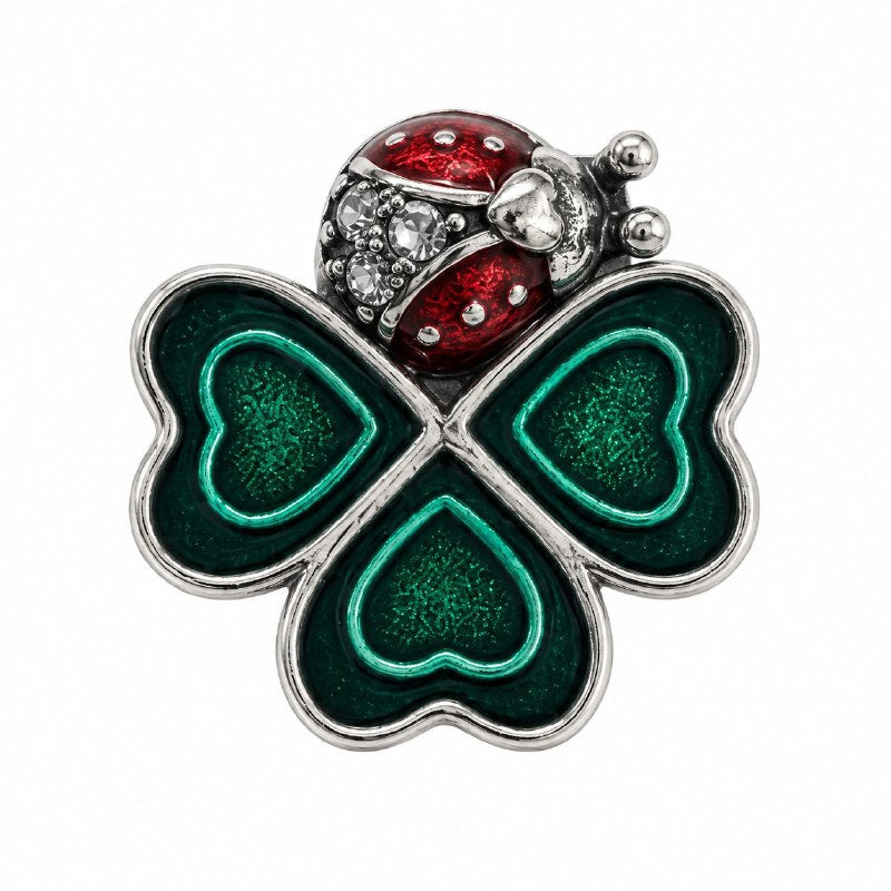 CHARM DE PLATA 9.25 CON DISEÑO DE TREBOL DE4 HOJAS CON MARIQUITA MEDIDA: 1CM PESO: 2.9G