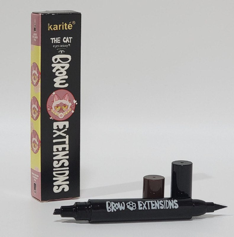 LAPIZ DE CEJAS 2 EN 1, LAPIZ DE CEJAS Y DELINEADOR DE OJOS LIQUIDO KARITE THE CAT 1ML, 2ML